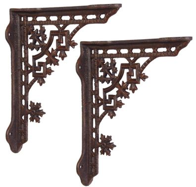 Casa Padrino Jugendstil Gusseisen Wandhalter Set Braun H. 26,5 cm - Barock & Jugendst