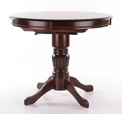 Casa Padrino Jugendstil Esstisch Dunkelbraun 90-125 x 90 x H. 75 cm - Runder ausziehb