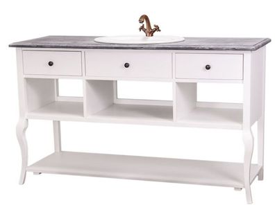 Casa Padrino Landhaus Stil Waschschrank Waschtisch Ohne Waschbecken Grau / Weiss - Ba