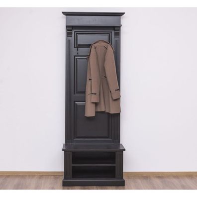 Casa Padrino Jugendstil Wand Garderobe mit Ablagefächer Schwarz Antik Stil - Landhaus