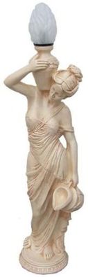 Casa Padrino Jugendstil Außenstehleuchte Skulptur Frau mit Krug Beige H. 130 cm - Wet