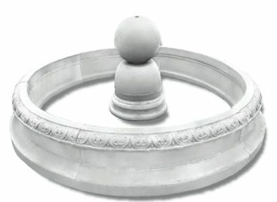 Casa Padrino Barock Springbrunnen Weiß Ø 240 x H. 90 cm - Runder Gartenbrunnen im Bar