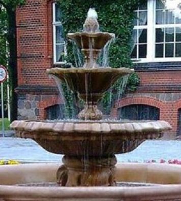 Casa Padrino Barock Springbrunnen Braun Ø 145 x H. 180 cm - Gartenbrunnen - Gartendek