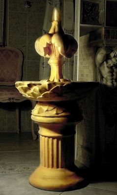 Casa Padrino Barock Gartenbrunnen Beige H. 93 cm - Garten & Terrassen Deko Stein Brun