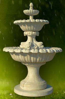 Casa Padrino Jugendstil Springbrunnen Grau Ø 153 x H. 261 cm - Prunkvoller Gartenbrun