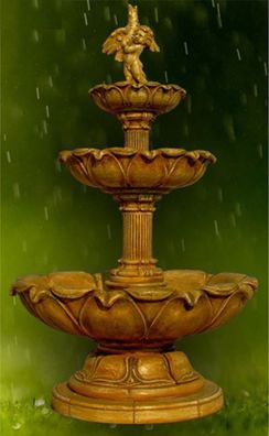 Casa Padrino Jugendstil Springbrunnen Antik Beige Ø 145 x H. 240 cm - Prunkvoller Gar