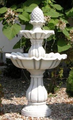 Casa Padrino Barock Springbrunnen Grau Ø 79 x H. 141 cm - Prunkvoller Gartenbrunnen