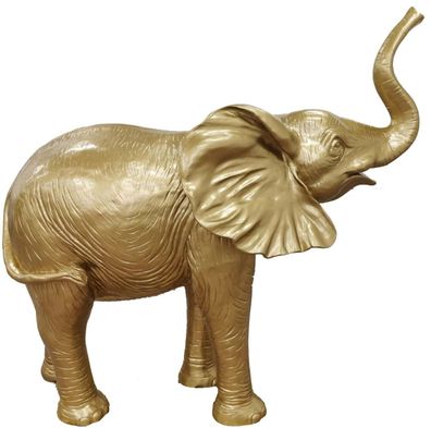 Casa Padrino Designer Dekofigur Elefant Gold 160 x H. 160 cm - Riesige Deko Skulptur