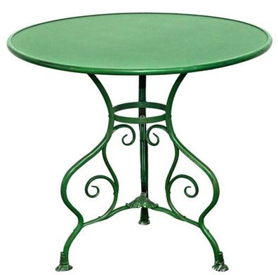Casa Padrino Gartentisch Grün Durchmesser 80 x H. 70 cm - Schmiedeeisen Tisch