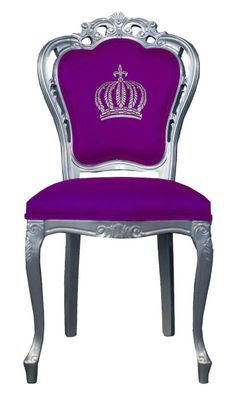 Pompöös by Casa Padrino Luxus Barock Esszimmerstuhl Lila / Silber - Pompööser Barock
