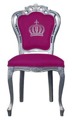 Pompöös by Casa Padrino Luxus Barock Esszimmerstuhl Pink / Silber - Pompööser Barock