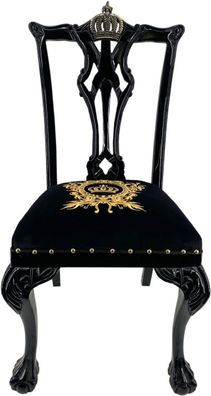 Pompöös by Casa Padrino Luxus Barock Esszimmerstuhl Schwarz / Gold - Pompööser Barock