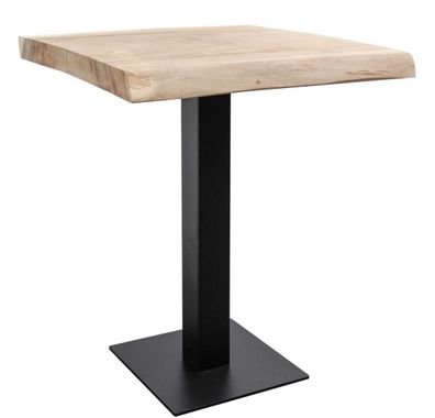 Casa Padrino Luxus Bartisch mit Soar-Holz Tischplatte Naturfarben / Schwarz - Luxus K