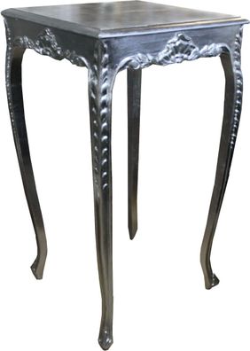 Casa Padrino Barock Bar Tisch Silber Höhe 112 cm, Breite 60 cm - Antik Möbel