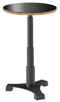 Casa Padrino Luxus Bartisch Schwarz / Messingfarben Ø 60 x H. 110 cm - Luxus Kollekti