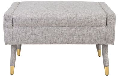 Casa Padrino Luxus Fußhocker Grau / Gold 76 x 62 x H. 46 cm - Wohnzimmer Hocker im Ne