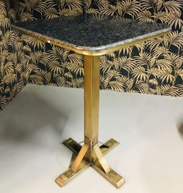 Casa Padrino Luxus Stehtisch Messingfarben / Schwarz 70 x 70 x H. 105 cm - Metall Bar