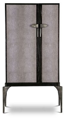 Casa Padrino Designer Barschrank Schwarz / Grau / Silber 90 x 50 x H. 160 cm - Massiv