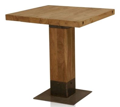 Casa Padrino Luxus Teakholz Bartisch Braun / Schwarz 70 x 70 x H. 100 cm - Gastronomi