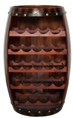 Casa Padrino Bar Weinschrank Bartisch aus Tanne Massivholz - Holzfaß Weinfaß Faßmöbel