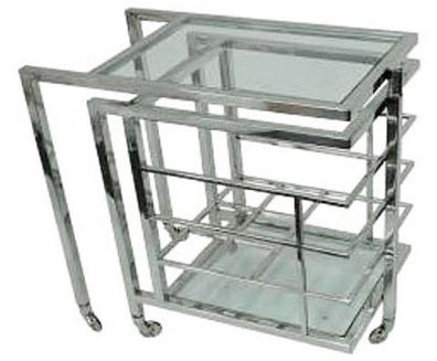 Casa Padrino Luxus Servierwagen Silber 72 x 42 x H. 77 cm - Hotel Restaurant Gastrono