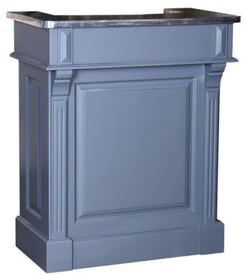 Casa Padrino Landhausstil Theke Blau / Silber 90 x 51 x H. 107 cm - Massivholz Theken