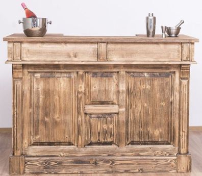 Casa Padrino Landhausstil Theke Braun 150 x 65 x H. 107 cm - Massivholz Thekentisch m