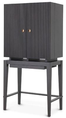 Casa Padrino Luxus Weinschrank Anthrazitgrau / Bronze 82,5 x 51 x H. 168 cm - Mahagon