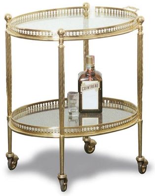 Casa Padrino Luxus Jugendstil Servierwagen Gold 52 x 41 x H. 56 cm - Edler Messing Tr