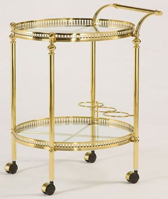 Casa Padrino Luxus Jugendstil Servierwagen Gold 40 x 40 x H. 57 cm - Edler Messing Tr