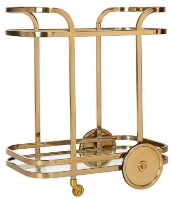 Casa Padrino Luxus Servierwagen Gold 74 x 49 x H. 78 cm - Hotel Restaurant Gastronomi