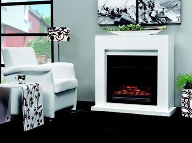 Casa Padrino Art Deco Elektro Kamin Weiß B 102 x H 98 x T 39 cm - Elektrokamin - Woh