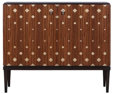 Casa Padrino Luxus Wohnzimmerschrank mit 2 Türen Braun / Dunkelbraun / Schwarz 125 x