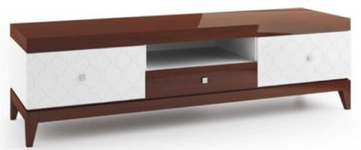 Casa Padrino Luxus Sideboard mit 3 Schubladen Weiß / Hochglanz Braun 171,4 x 45 x H