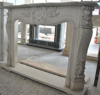 Casa Padrino Luxus Barock Kaminumrandung Beige 150 x 30 x H. 120 cm - Barockstil Kami