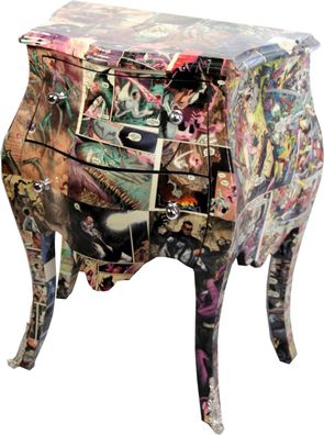 Casa Padrino Barock Kommode Comic Design 63 cm x H 75 cm Mod3 - Handgefertigtes Unika