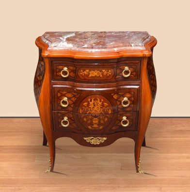 Casa Padrino Barock Kommode Braun / Gold 85 x 45 x H. 85 cm - Handgefertigte Massivh