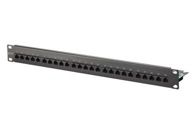 UAE 50x8(4) Cat.3 Patchfeld, Stahlblech schwarz