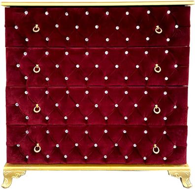 Casa Padrino Barock Kommode Boardeauxrot / Gold 100 x 45 x H. 90 cm - Massivholz Schl