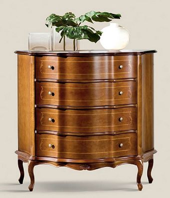 Casa Padrino Luxus Barock Kommode Braun - Edler Massivholz Schrank mit 4 Schubladen