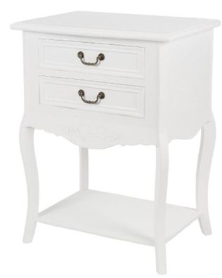 Casa Padrino Landhausstil Shabby Chic Beistelltisch mit 2 Schubladen Antik Weiß 55 x