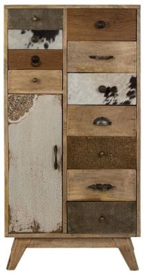 Casa Padrino Landhausstil Kommode Naturfarben / Mehrfarbig 55 x 30 x H. 110 cm - Land