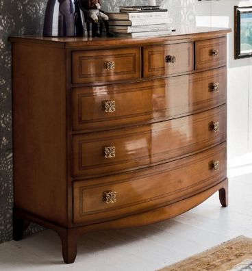 Casa Padrino Luxus Jugendstil Kommode Braun 124 x 58 x H. 106 cm - Massivholz Schrank
