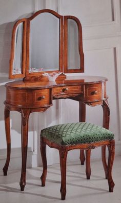 Casa Padrino Luxus Barock Schlafzimmer Set Grün / Braun - 1 Barock Schminkkommode & 1