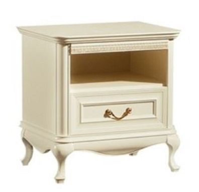 Casa Padrino Luxus Jugendstil Nachtkommode Cremefarben 60 x 45,6 x H. 60,8 cm - Elega
