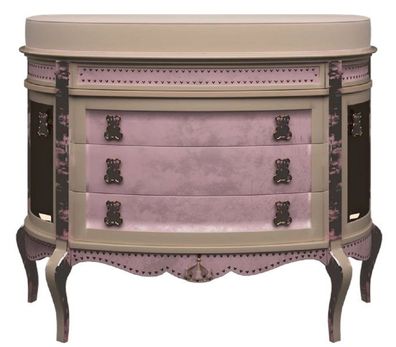 Casa Padrino Luxus Barock Wickelkommode Beige / Rosa - Prunkvolle Kinderzimmer Kommod