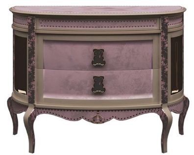 Casa Padrino Luxus Barock Nachtkommode Rosa / Beige - Prunkvoller Kinderzimmer Nachtt