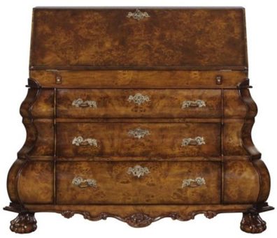 Casa Padrino Luxus Jugendstil Schreibkommode mit 18 Schubladen Braun / Silber 100 x 5