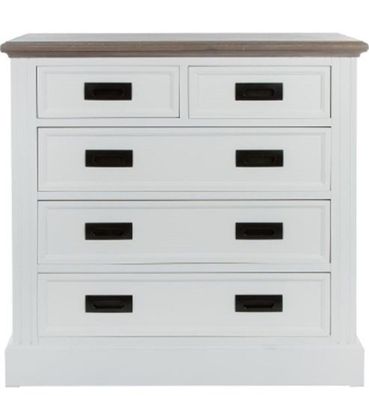 Casa Padrino Landhausstil Kommode mit 5 Schubladen Weiß / Grau 85 x 40 x H. 86 cm - L