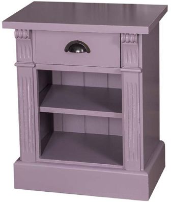 Casa Padrino Landhausstil Nachttisch mit Schublade und Regal Antik Lila 49 x 33 x H